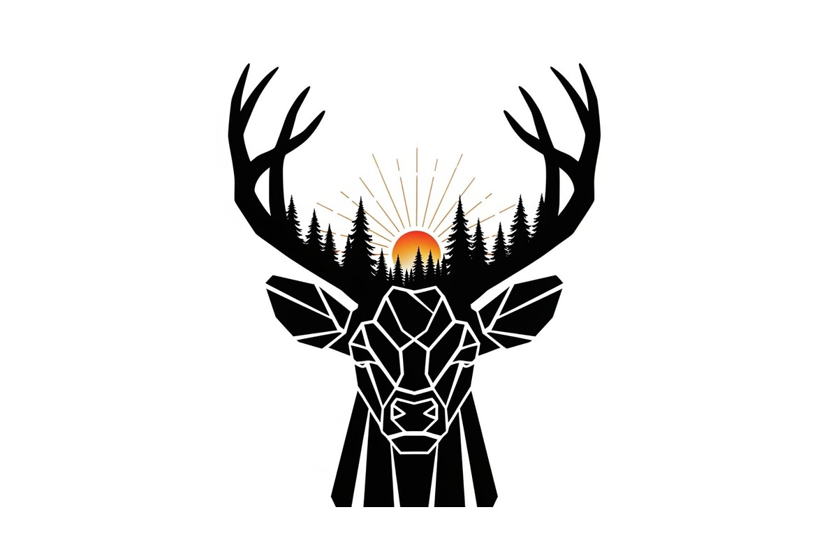 Artistic Geometric Deer Head Bundle, an Illustration by yasushie (Photo 27 of 31)