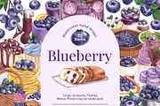 Blueberry Watercolor Hand Drawn, a Food Illustration by CreativeValuation (Thumbnail 1 of 17)