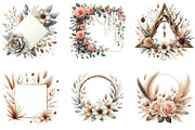 Floral Frame Border Wreath. Boho Cli, an Illustration by DreamArtGraphic (Thumbnail 6 of 6)