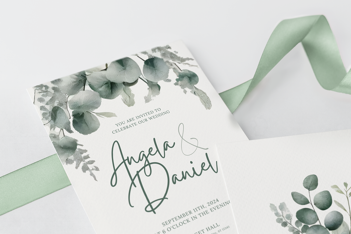 Wedding Invitation Template Greenery, an Invitation Template by MarryMeMoments (Photo 2 of 3)