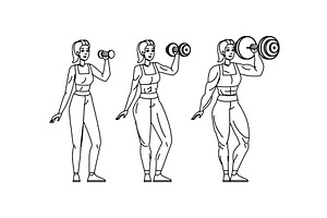 protein muscle building woman vector, a Person Illustration by pikepicture