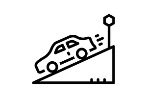 Fall car fall black icon, an Outline Icon by Creative priyanka