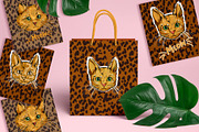 Cat on leopard print background, an Animal Illustration by Sweet_print (Thumbnail 1 of 8)