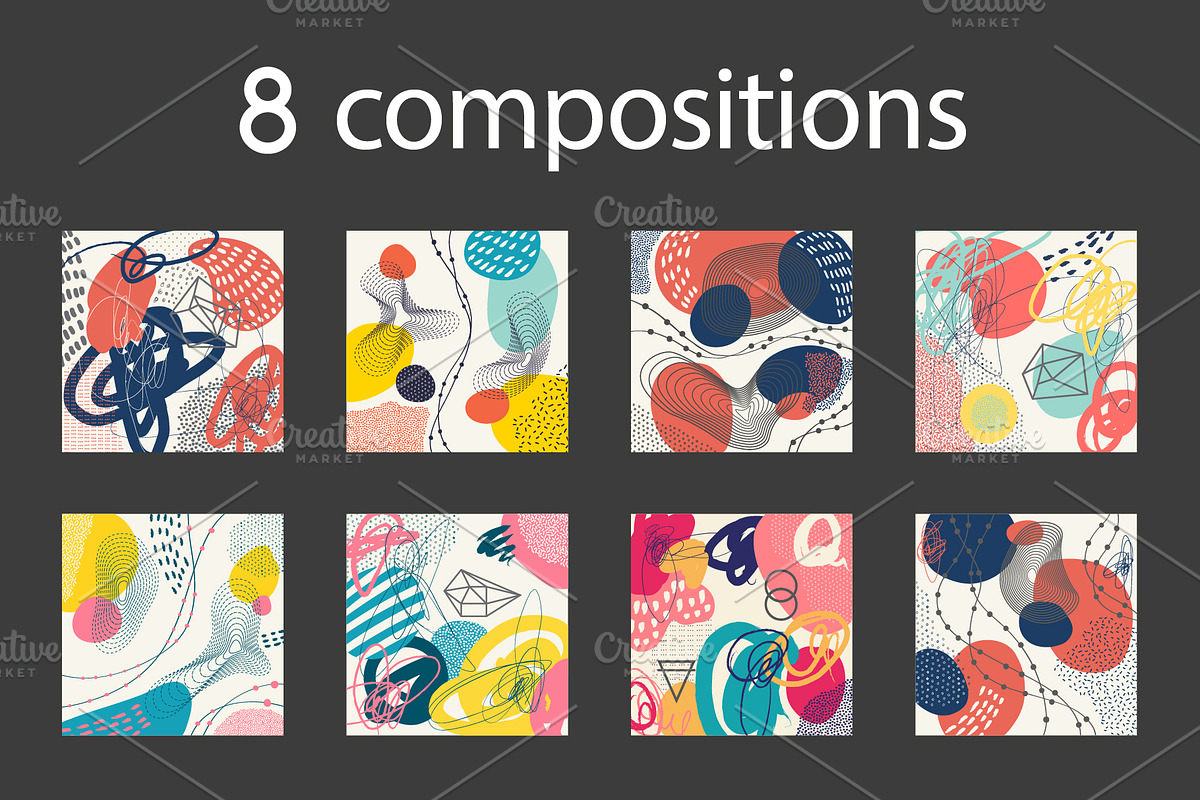 Abstract compositions and cards set, a Pattern Graphic by pixelwerk (Photo 2 of 3)