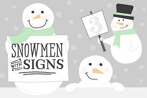 Snowmen with Signs