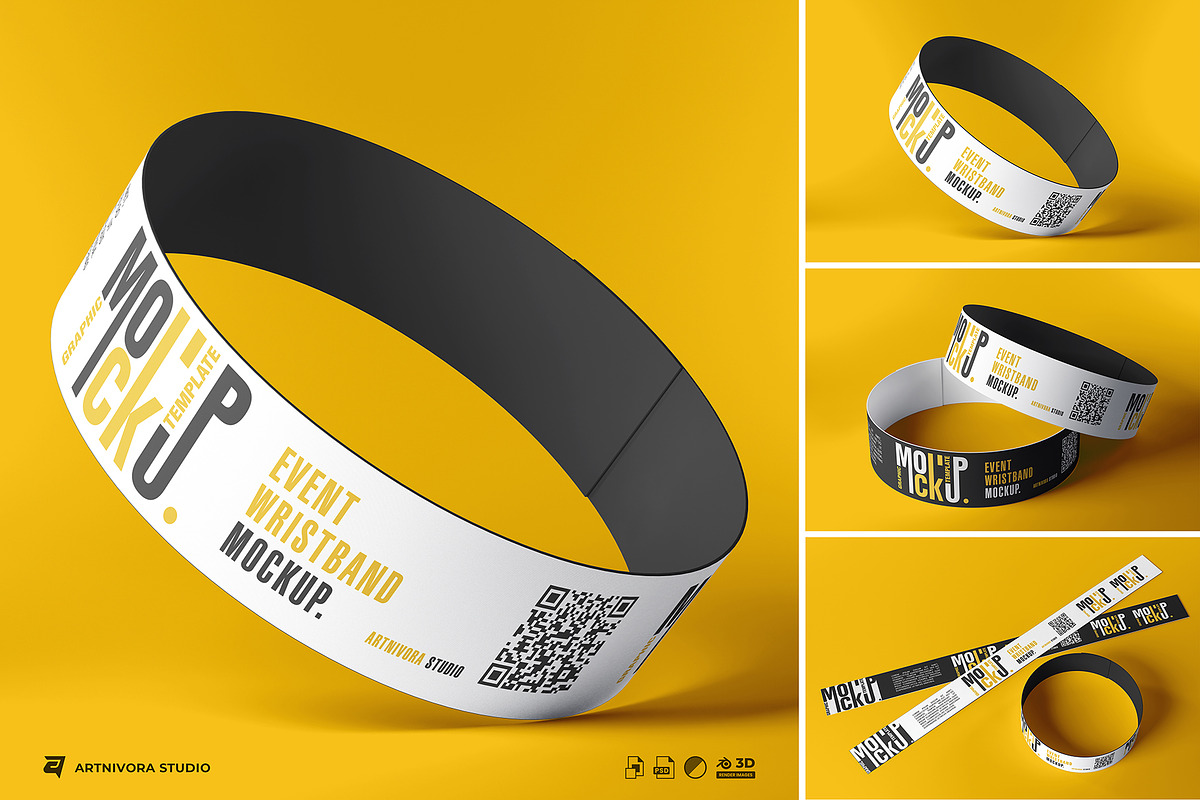 Event Wristband Mockup Sets, a Bottom Mockup by Artnivora.Std (Photo 1 of 4)