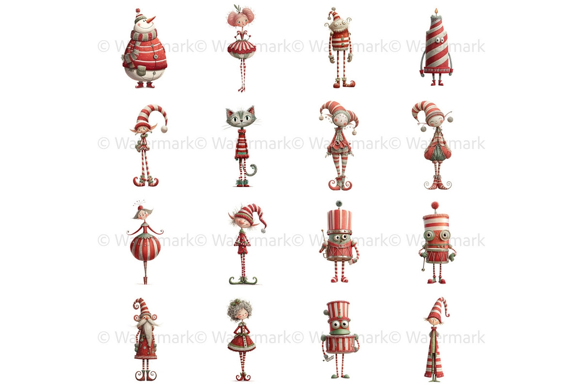 Quirky Christmas Clipart Characters, a Seasonal Illustration by Nicole Branger Art (Photo 8 of 21)
