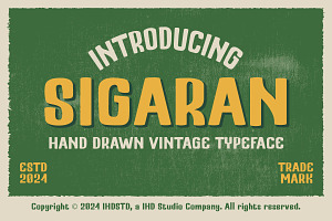 Sigaran Hand Drawn Vintage Display F, a Handwritten Font by IHDSTD