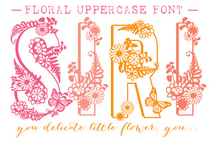Siri Floral Uppercase Font