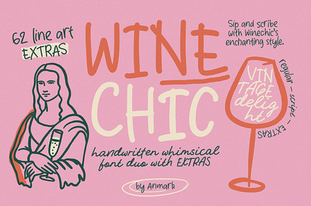 WineChic | Handwriting font | Extras, a Handwritten Font by AnMark