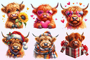 Cute Highland Cow Clipart Bundle PNG, a Graphic by CitraGraphics (Thumbnail 2 of 4)