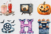 Vintage Halloween Cinema Clipart, an Illustration by Black Bird Studio (Thumbnail 6 of 6)