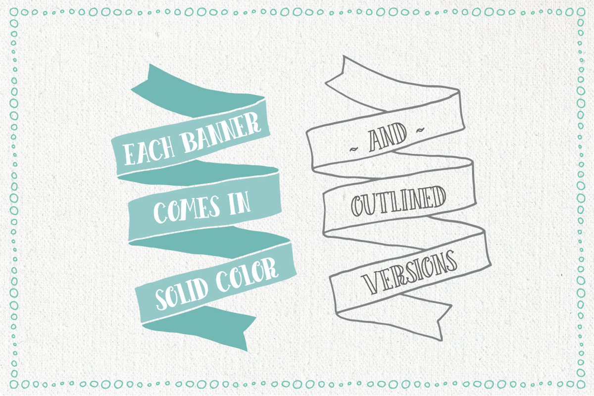 Hand Drawn Banners & Ribbons Bundle preview 4