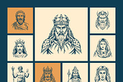 Vintage God Vector Illustration, a Person Illustration by Creative Stall (Thumbnail 5 of 8)