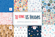 Iconic US Holidays Seamless Pattern, a Pattern Graphic by oelhoem (Thumbnail 5 of 5)