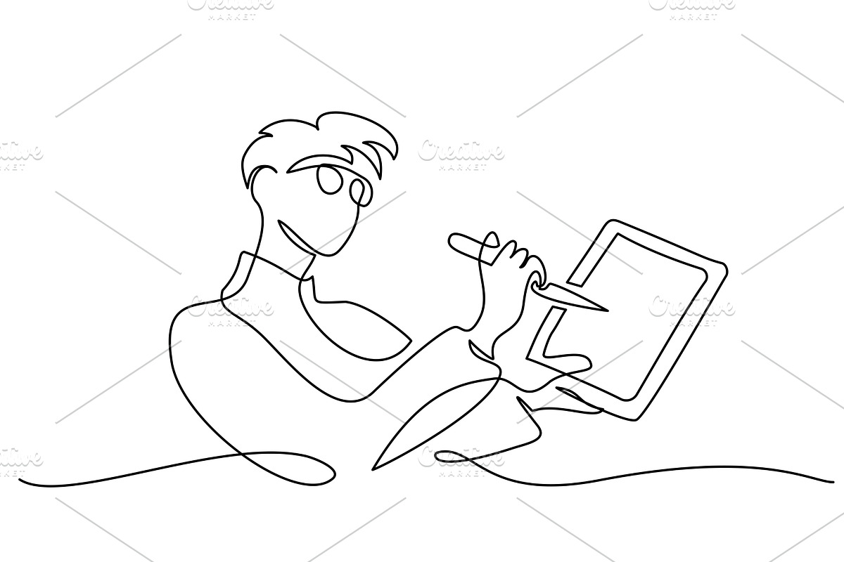 Concept of freelance graphic, a Person Illustration by Valenty