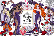 Boujee Witch Hand Drawn Clipart, a Decorative Illustration by Masha  Studio (Thumbnail 1 of 5)