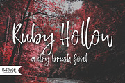 Ruby Hollow, a dry brush font, a Script Font by Rachel White Art (Thumbnail 1 of 8)