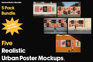Urban Outdoor Poster Mockup Bundle 5