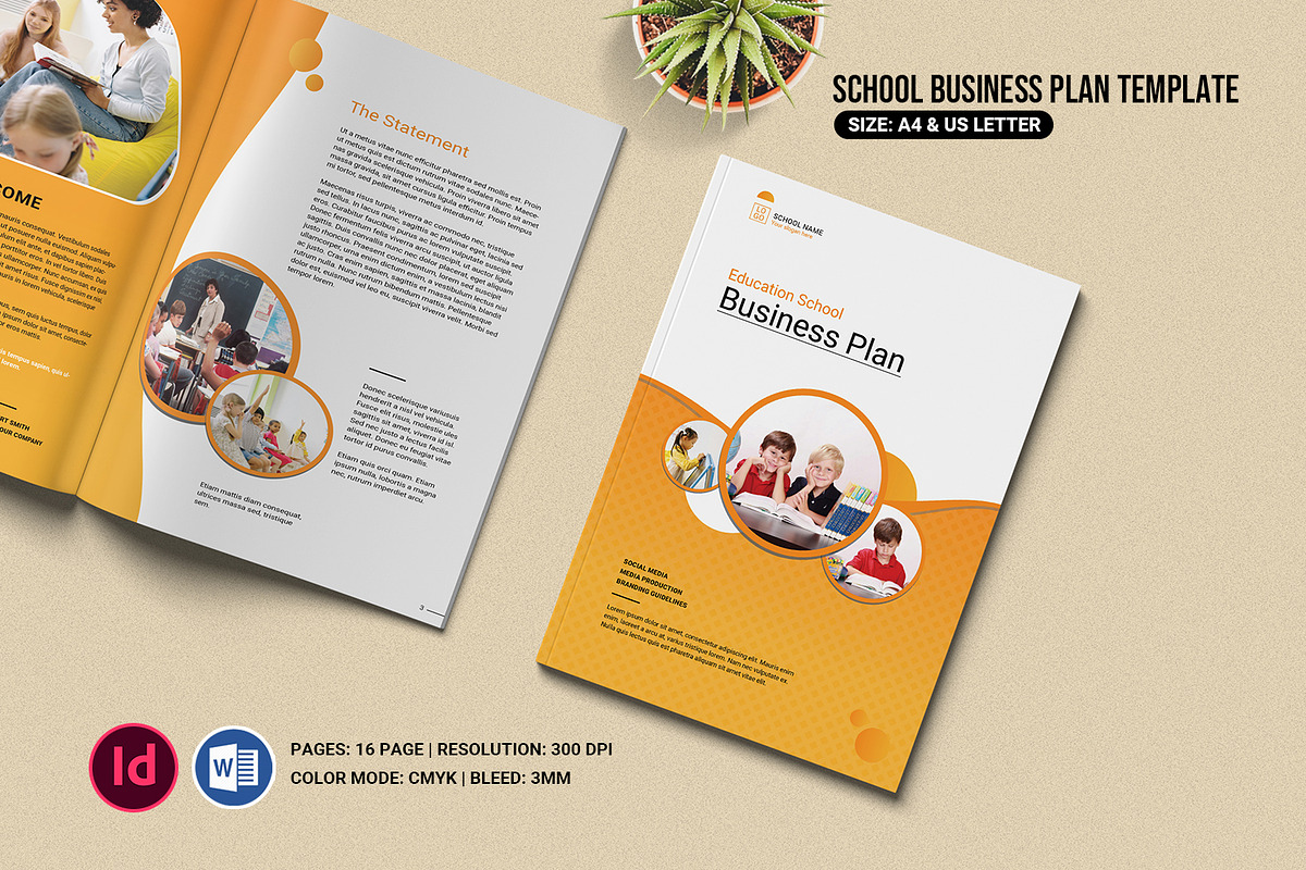 School Business Plan Brochure, a Brochure Template by retrographix (Photo 1 of 5)
