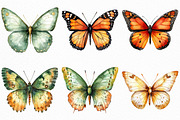 Watercolor Autumn butterflies PNG, an Illustration by Craft Nest (Thumbnail 3 of 6)