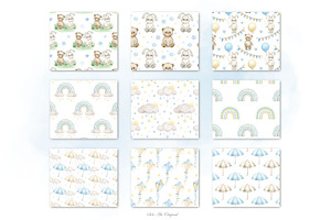 Teddy Bear Patterns Baby Boy Paper