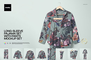 Long Sleeve Pajama Set Mockup, a Shirt Mockup by creatsy5