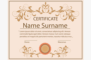 Certificate Template Floral Ornament