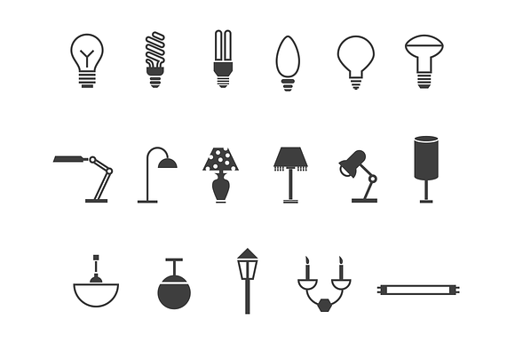 18 Lamp and Light Icons preview 4