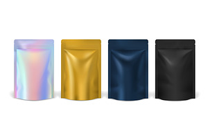 Realistic color pouch bags, a Food Illustration by Vector Tradition