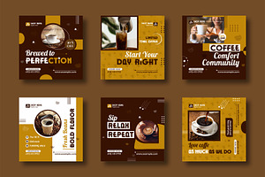 Modern Coffee Shop Social Media Post, a Social Media Template by MightyDesign