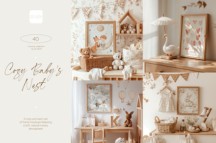COZY BABY’S NEST | 40 Frame Mockups, a Household Mockup by SCHÉRI