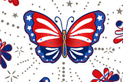 Patriotic Butterflies Seamless, an Object Graphic by Sharon Schwalbe (Thumbnail 2 of 2)