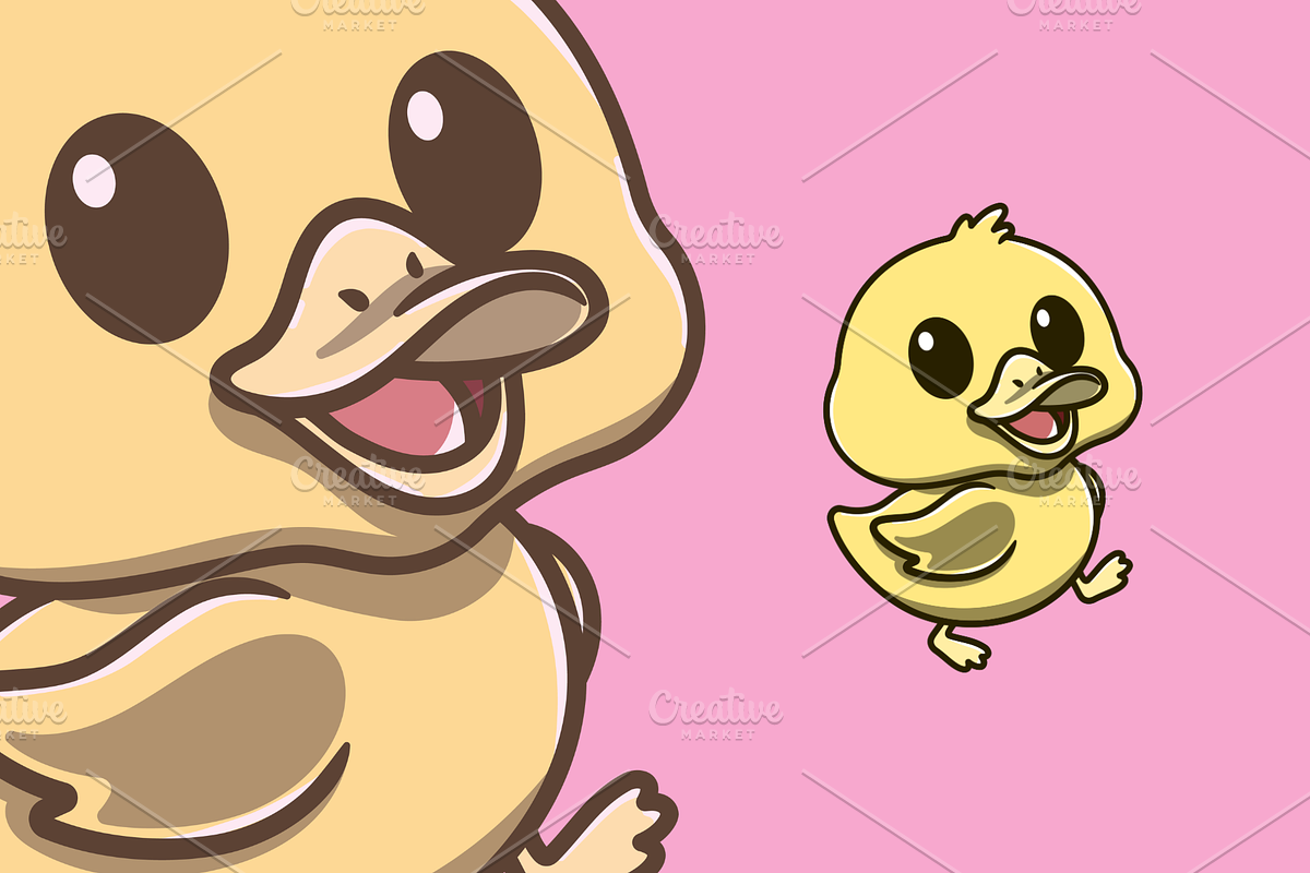 cute little duck walking cartoon, an Animal Illustration by garistipis (Photo 1 of 2)