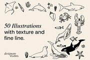 The Sea Minimal Illustrations, a Decorative Illustration by ginni illustrations (Thumbnail 2 of 6)