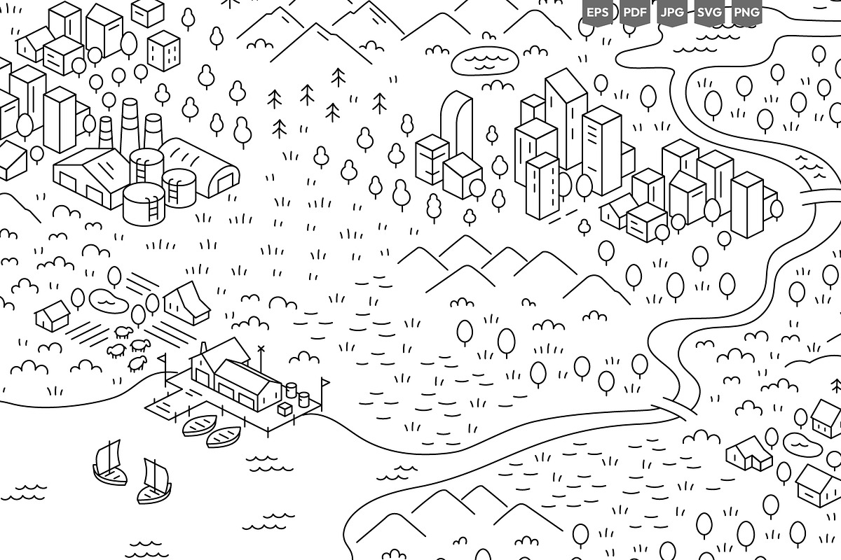 City Districts Icon Pack, an Object Illustration by Ilia Design (Photo 7 of 14)