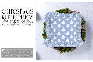 Christmas Ruffle Pillow Mockups, a Product Mockup by mock-ups