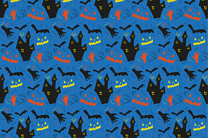 Halloween Pattern with Haunted House, a Texture Illustration by JYa_Design