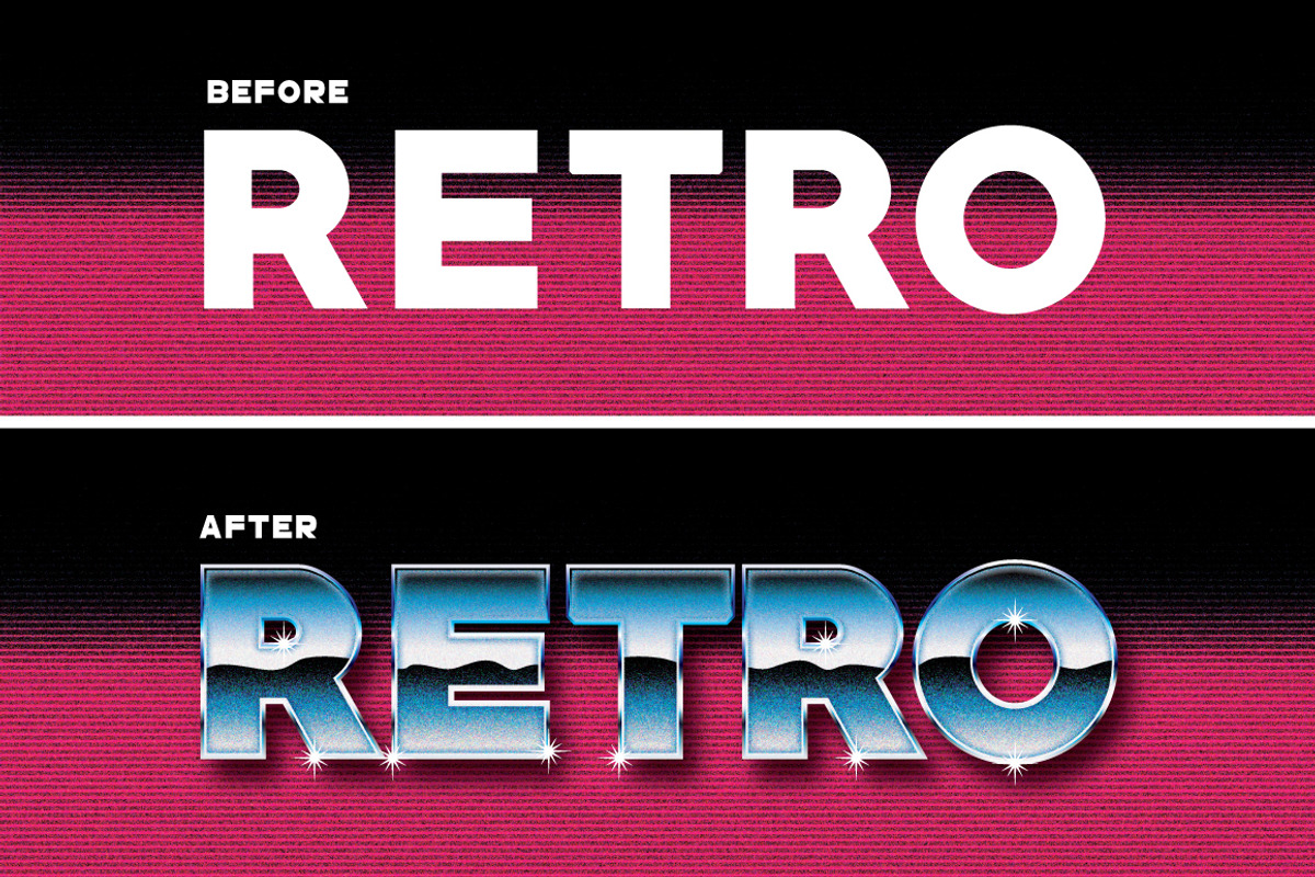80's Retro Graphic Styles, a Layer Style Add-On by Designdell (Photo 6 of 6)