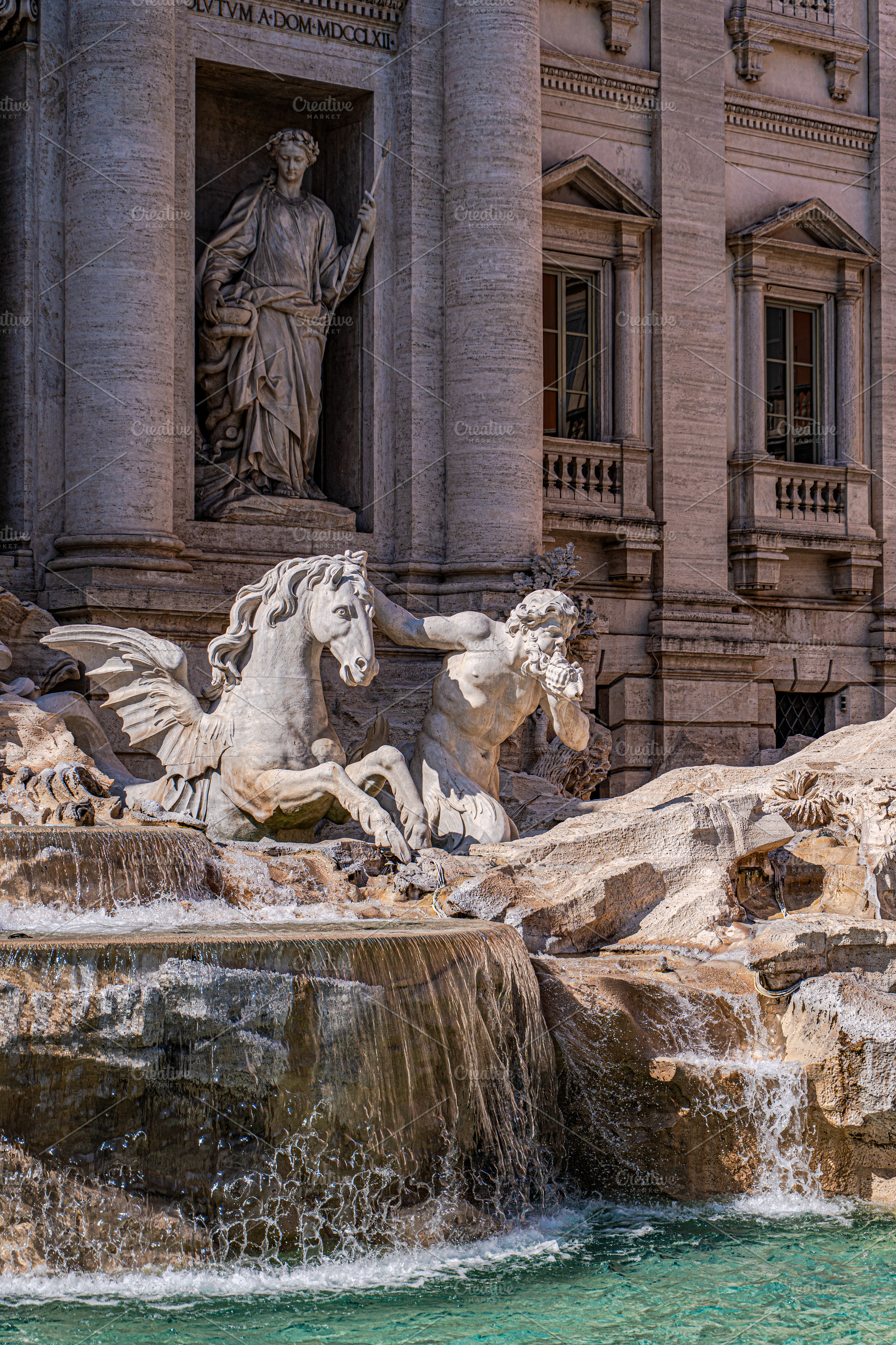 Famous Fountain de Trevi in the heart of Rome, Italy, an Architecture Photo by Anna Bogush