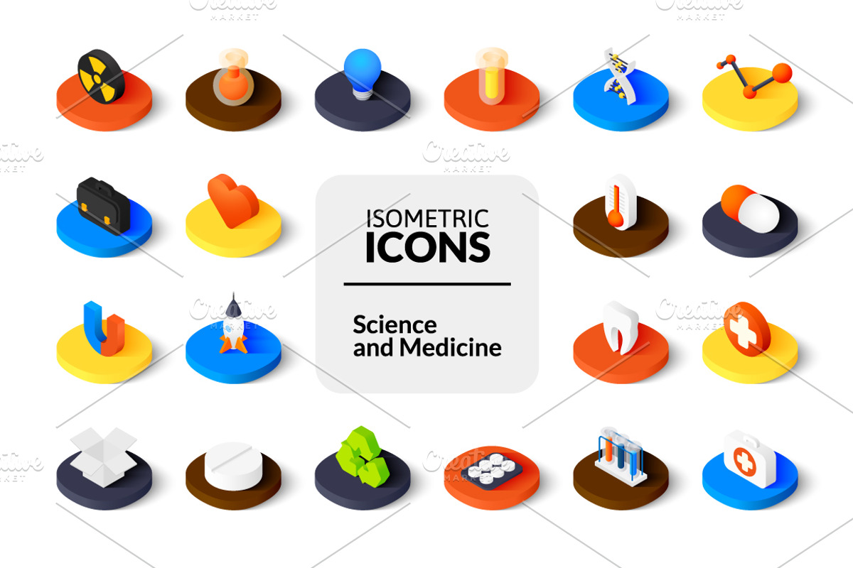 Isometric icons - Science, Medicine, an Icon by sidmaydesign (Photo 1 of 3)