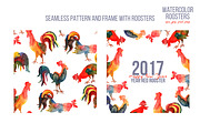 Watercolor roosters, an Illustration by Julycolor (Thumbnail 4 of 7)