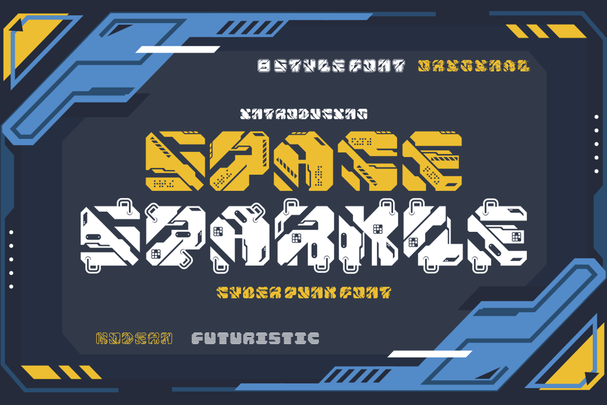 Space Sparkle - Cyber Punk Font, a Font by PutraCetol Studio (Photo 1 of 11)