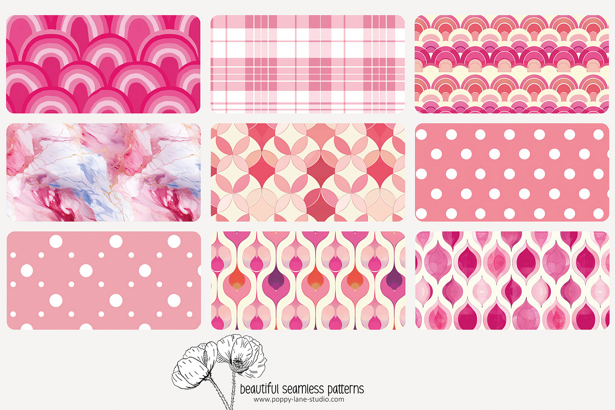 80 pink geometric seamless pattern, a Pattern Graphic by Poppy Lane Studio (Photo 6 of 11)
