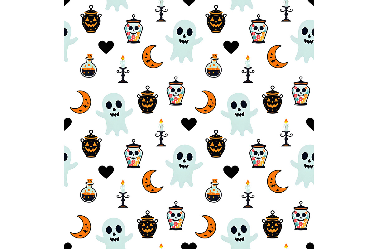 Halloween Magic Ghosts Seamless, a Pattern Graphic by Sharon Schwalbe (Photo 4 of 4)