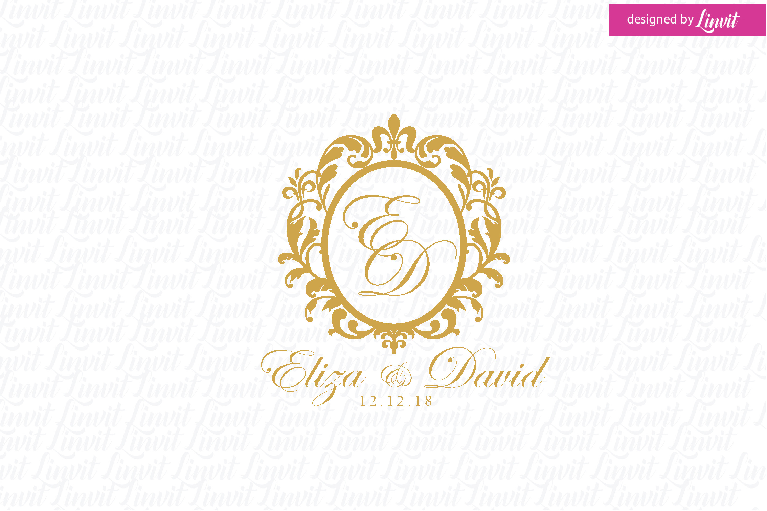 Fleur De Lis Wedding Logo, A Templates & Theme By Linvit