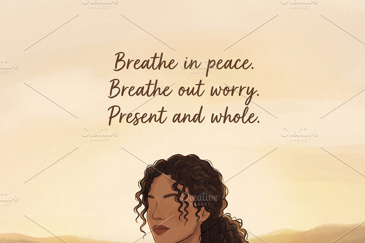 Mindfulness Meditation Illustration, a Person Illustration by Virgo Studio