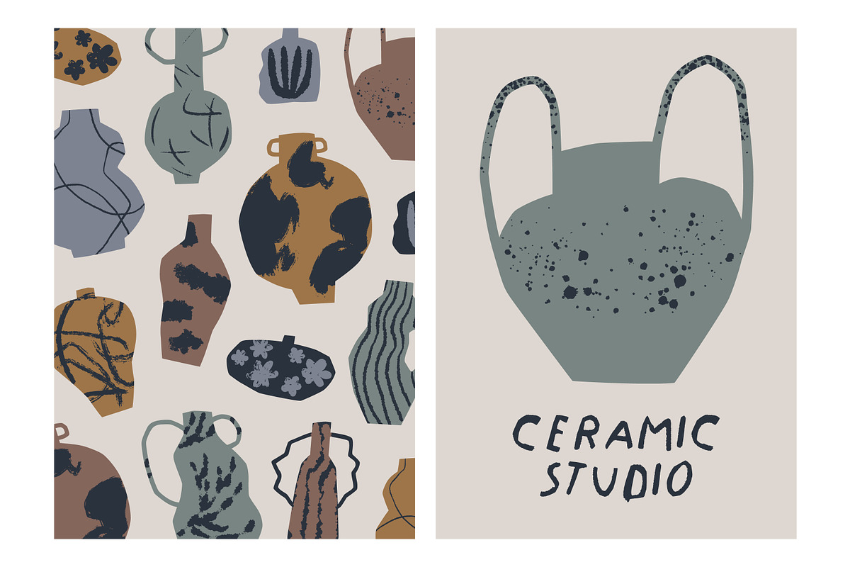 Modern pottery, ceramic vases set, a Decorative Illustration by Good Studio (Photo 8 of 20)