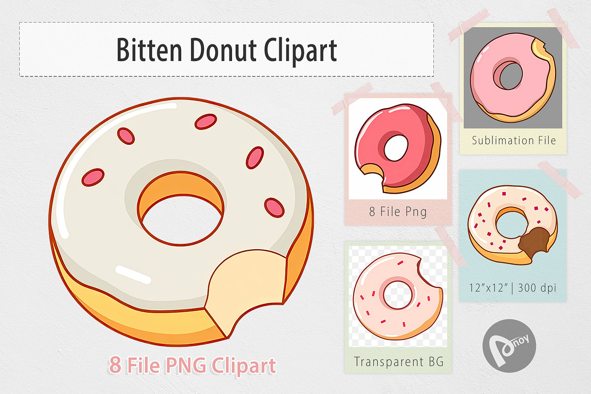 Bitten Donut Clipart, a Graphic by Artnoy (Photo 1 of 5)