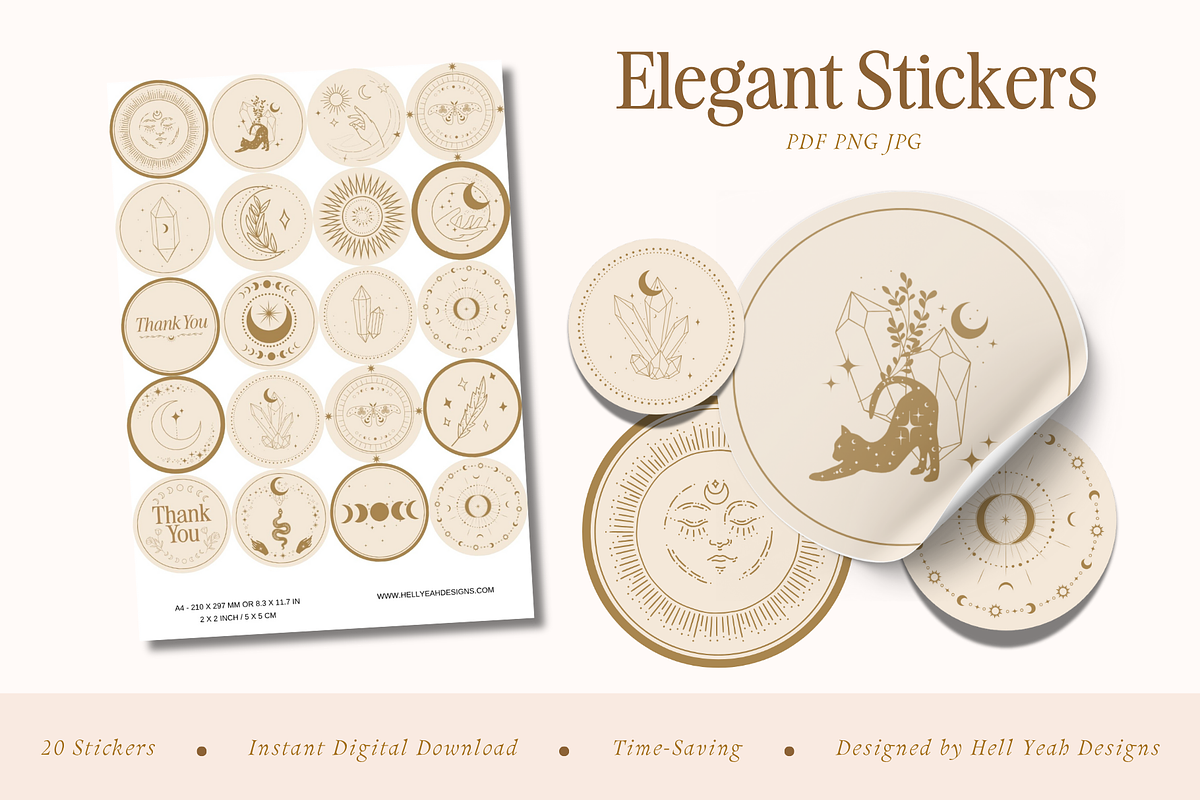 Elegant Round Stickers, a Stationery Template by Hell Yeah Designs (Photo 4 of 5)